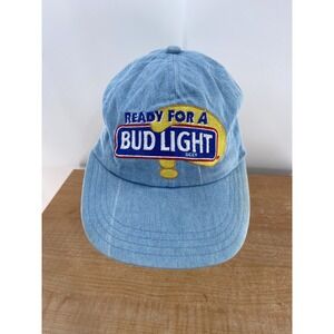 Bud Light Ready for a Bud Light Beer Baseball Cap Blue Embroidered‎ USA Made